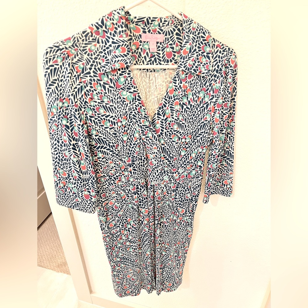 Lilly Pulitzer Blayney Dress - Peacock Print - Size 2